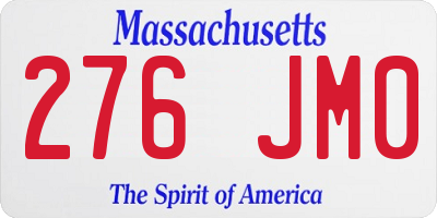 MA license plate 276JM0