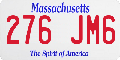 MA license plate 276JM6