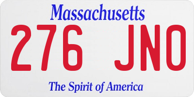MA license plate 276JN0