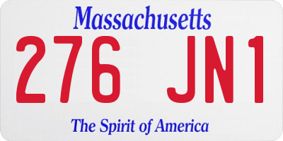 MA license plate 276JN1