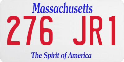 MA license plate 276JR1