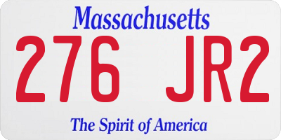 MA license plate 276JR2