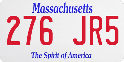 MA license plate 276JR5