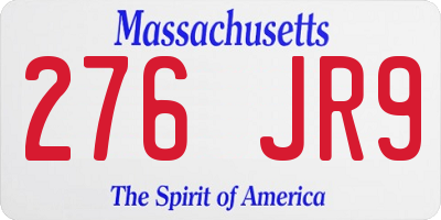 MA license plate 276JR9