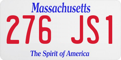 MA license plate 276JS1
