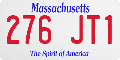 MA license plate 276JT1