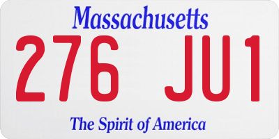 MA license plate 276JU1