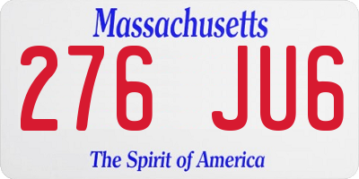 MA license plate 276JU6