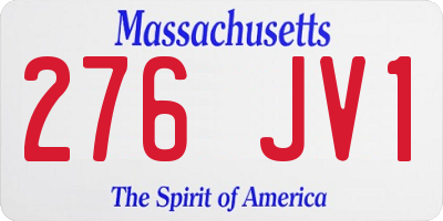 MA license plate 276JV1