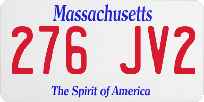 MA license plate 276JV2