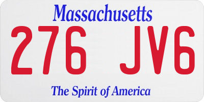MA license plate 276JV6