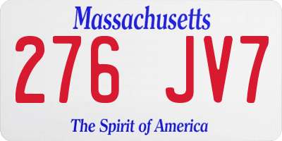 MA license plate 276JV7