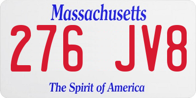 MA license plate 276JV8