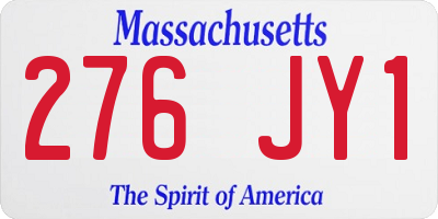 MA license plate 276JY1