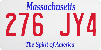 MA license plate 276JY4
