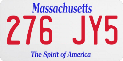 MA license plate 276JY5