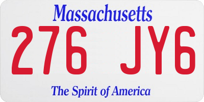 MA license plate 276JY6
