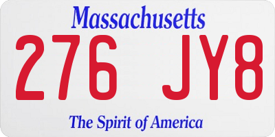 MA license plate 276JY8
