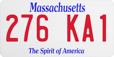 MA license plate 276KA1