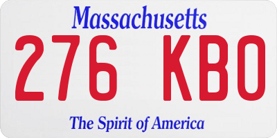 MA license plate 276KB0