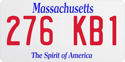 MA license plate 276KB1