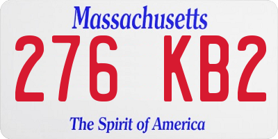 MA license plate 276KB2