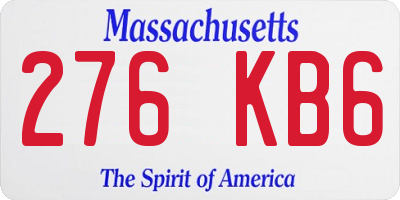 MA license plate 276KB6