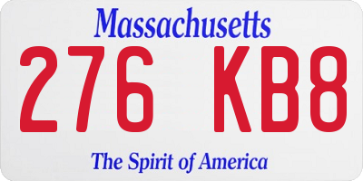MA license plate 276KB8