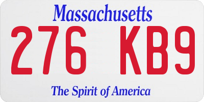 MA license plate 276KB9