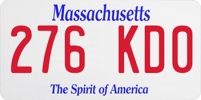 MA license plate 276KD0