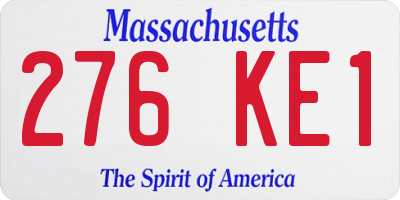 MA license plate 276KE1