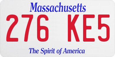 MA license plate 276KE5