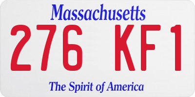 MA license plate 276KF1
