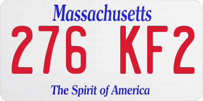 MA license plate 276KF2