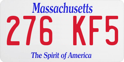 MA license plate 276KF5