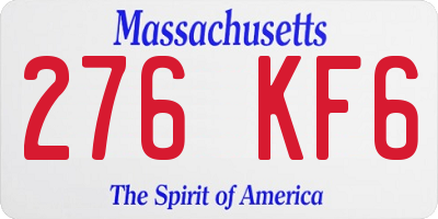 MA license plate 276KF6