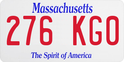 MA license plate 276KG0