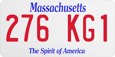 MA license plate 276KG1