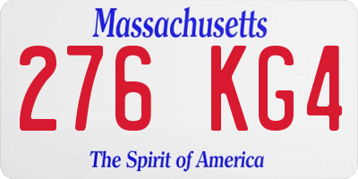 MA license plate 276KG4