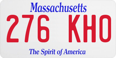 MA license plate 276KH0