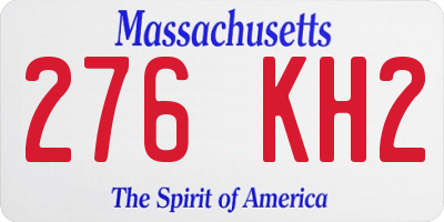 MA license plate 276KH2
