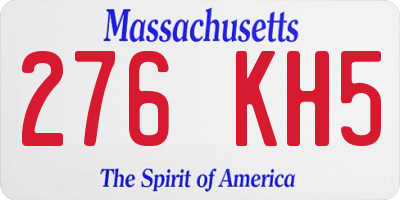 MA license plate 276KH5