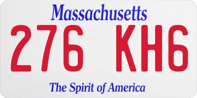 MA license plate 276KH6