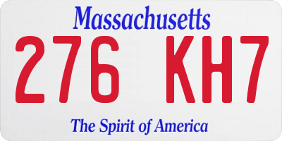 MA license plate 276KH7