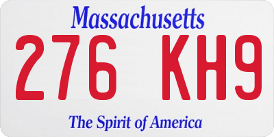 MA license plate 276KH9