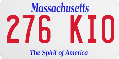 MA license plate 276KI0