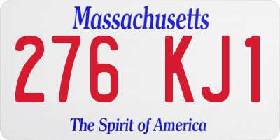 MA license plate 276KJ1