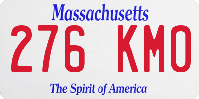 MA license plate 276KM0