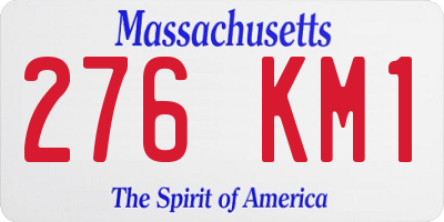 MA license plate 276KM1