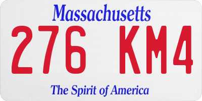 MA license plate 276KM4